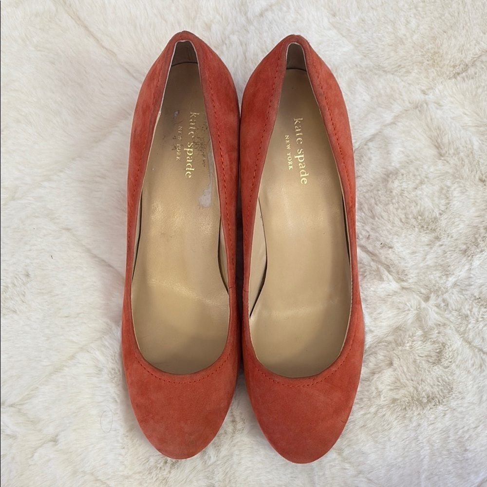 Women’s 3” Wedges, Kate Spade, Size 9, Orange, Suede